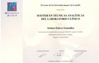 Máster en Técnicas Analíticas del Laboratorio Clínico